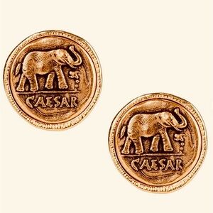 Patricia Nash Gold Elephant Coin Earrings